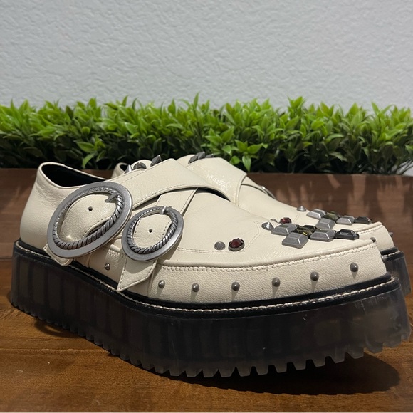 Coach Western Creeper Studded Leather Shoes G3399 Chalk Women’s Size 9.5 B RARE - Picture 5 of 11